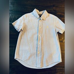 Polo Ralph Lauren Blue Poplin Striped Kids Shirt 5
